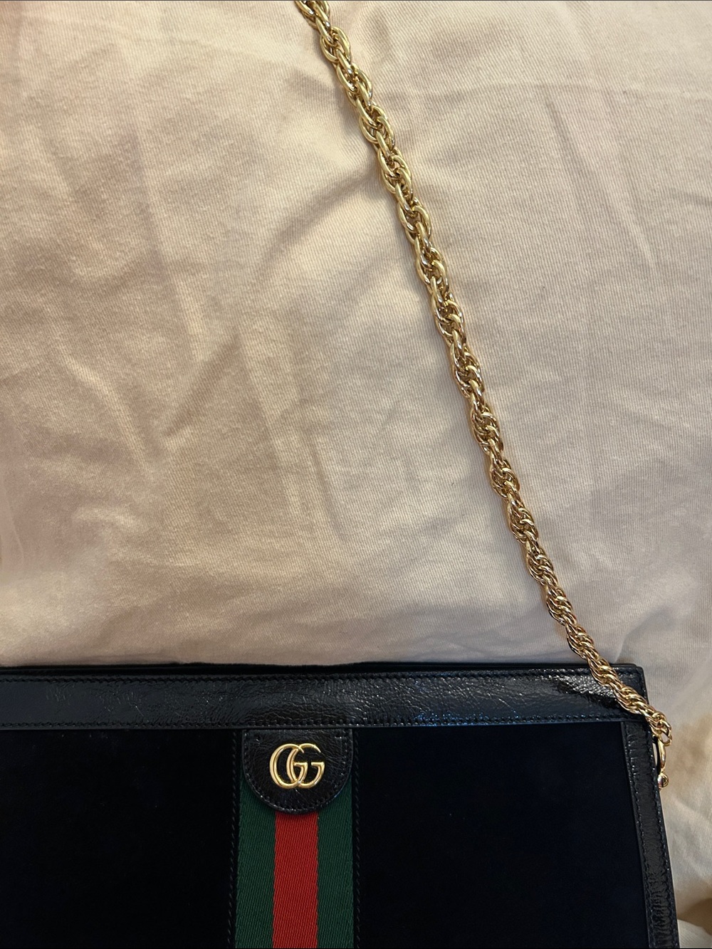 RARE Gucci Ophidia chain shoulder bag black suede large♥️